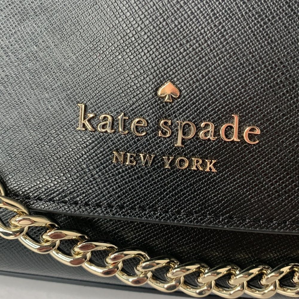 Kate Spade Carson black saffiano leather convertible shoulders crossbody bag NWT - Picture 5 of 11